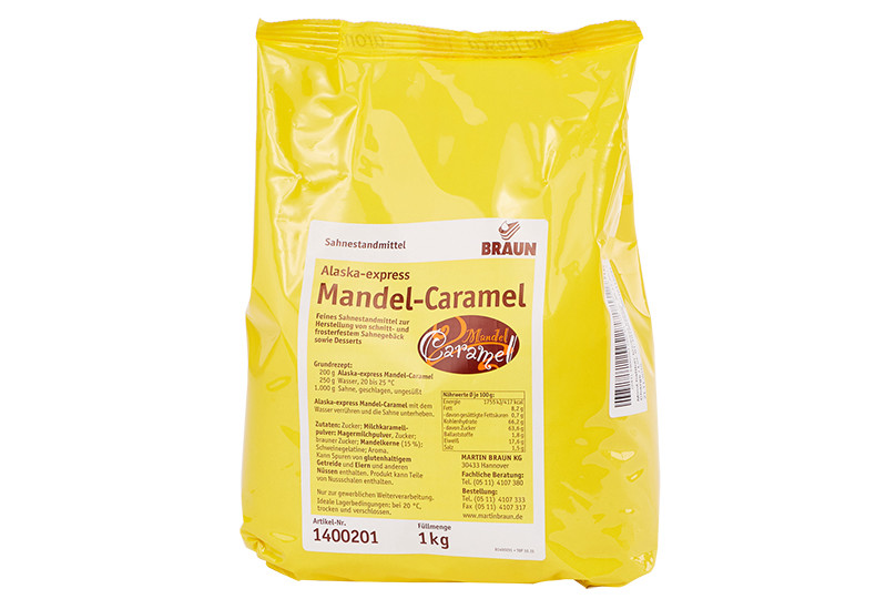 Alaska-express Mandel-Caramel. Ein Produkt der Agrano AG