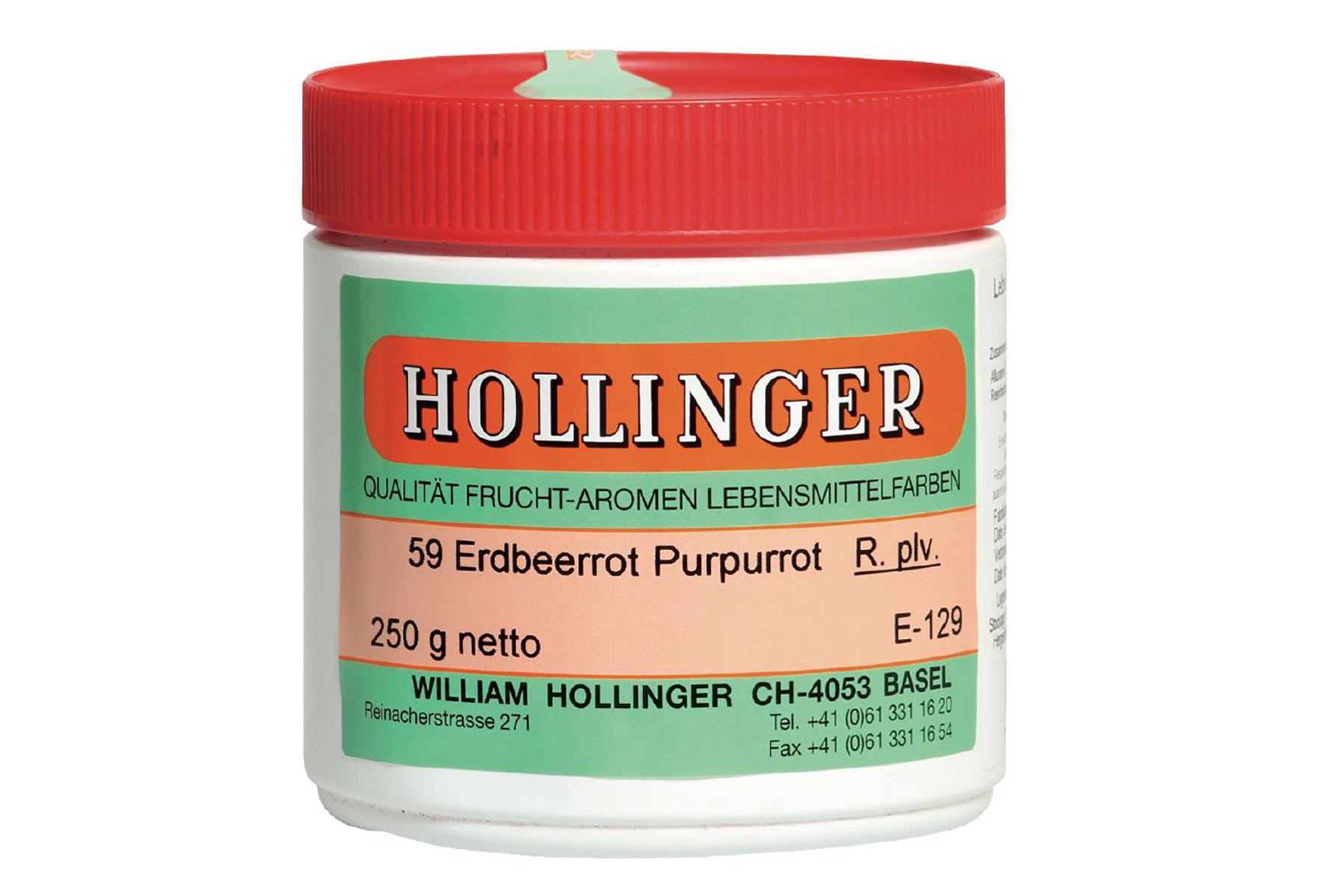 Farbe Erdbeerrot (Pulver). Ein Produkt der Agrano AG