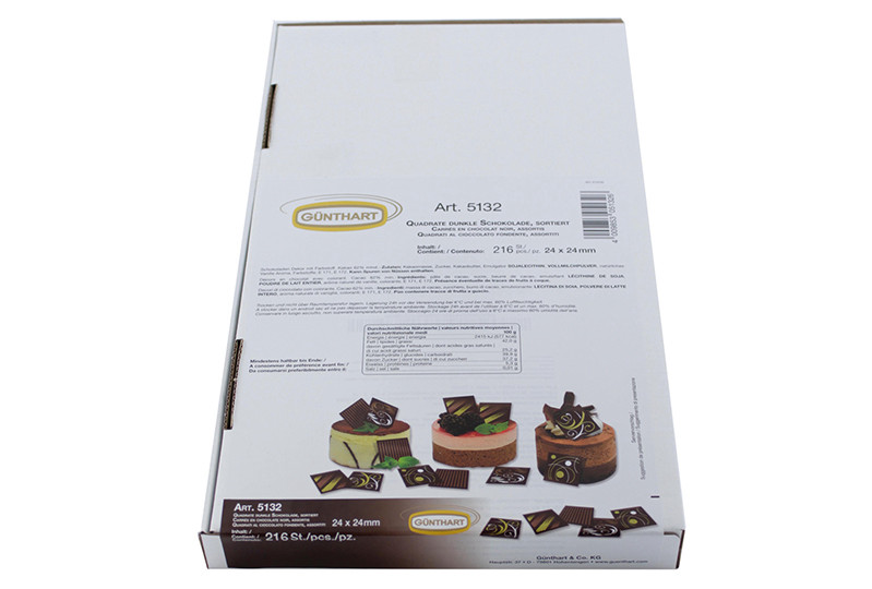 Carrés en chocolat noir, ass.. Un produit de Agrano SA