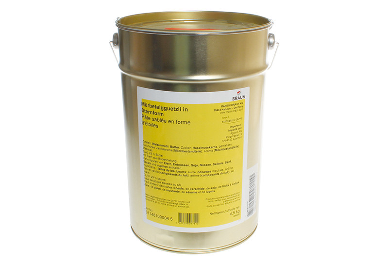 Pâte sablée en forme d'étoiles. Un produit de Agrano SA