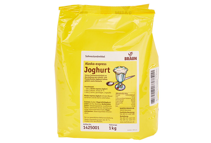 Alaska-express Joghurt. Ein Produkt der Agrano AG