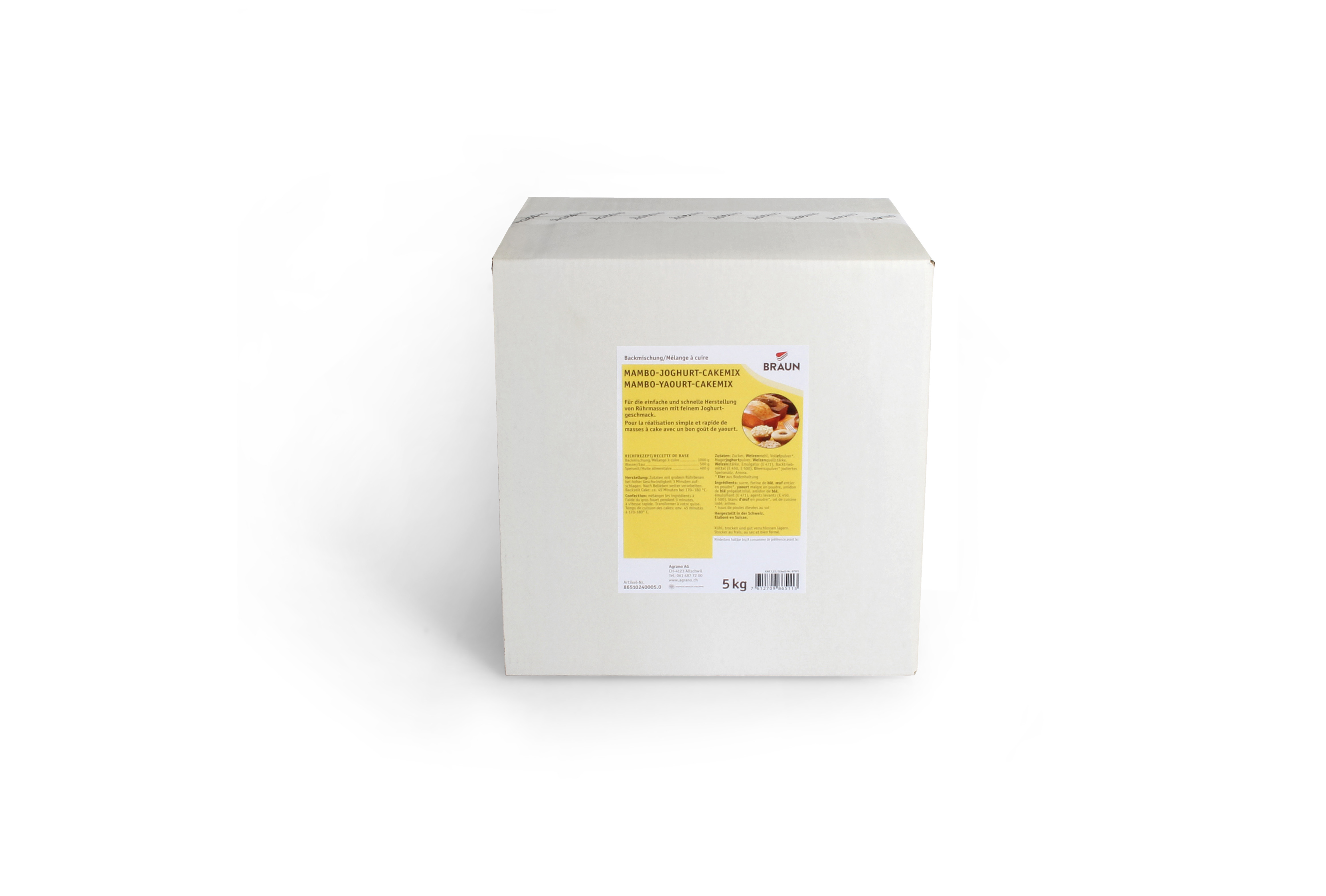 Mambo-Joghurt-Cakemix. Ein Produkt der Agrano AG