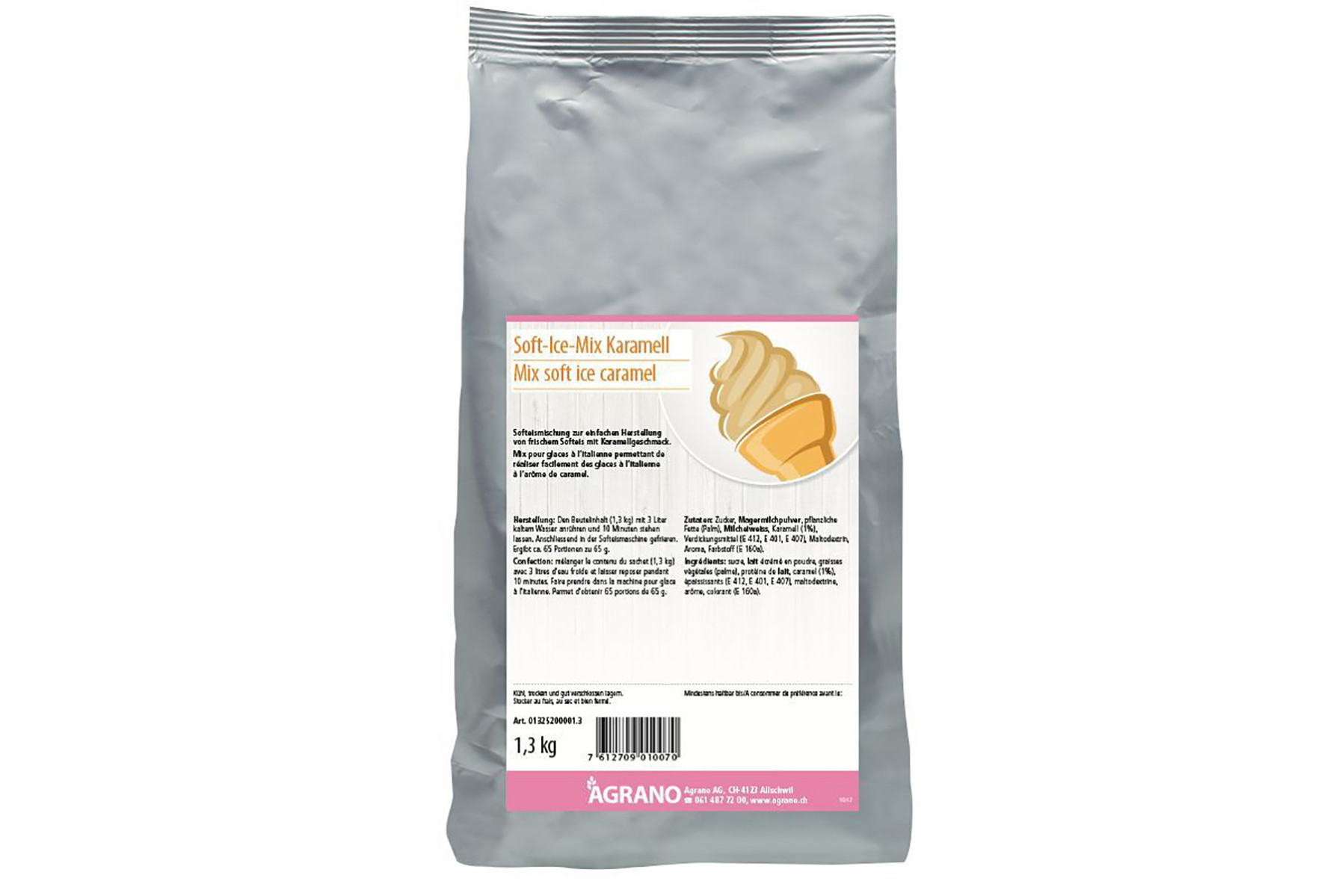 Soft-Ice-Mix Karamell. Ein Produkt der Agrano AG