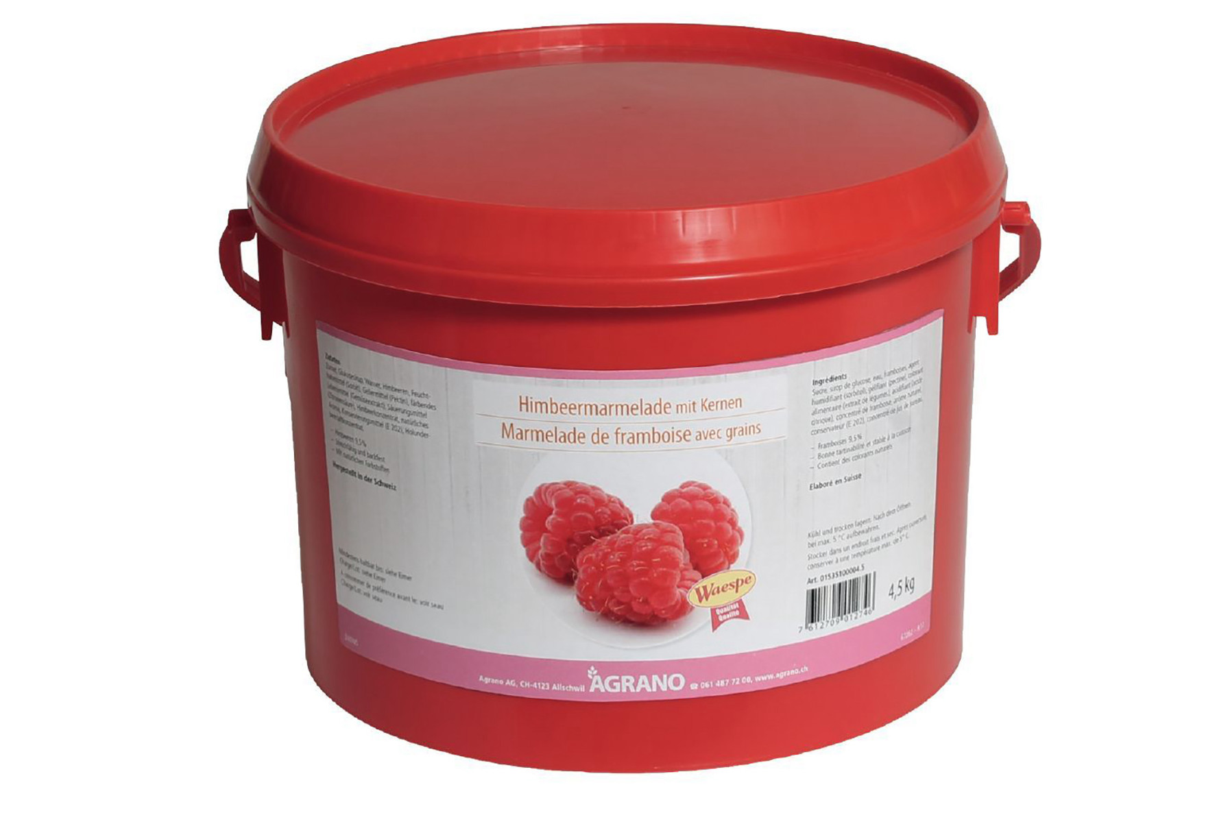 Marmelade de framboise avec grains. Un produit de Agrano SA