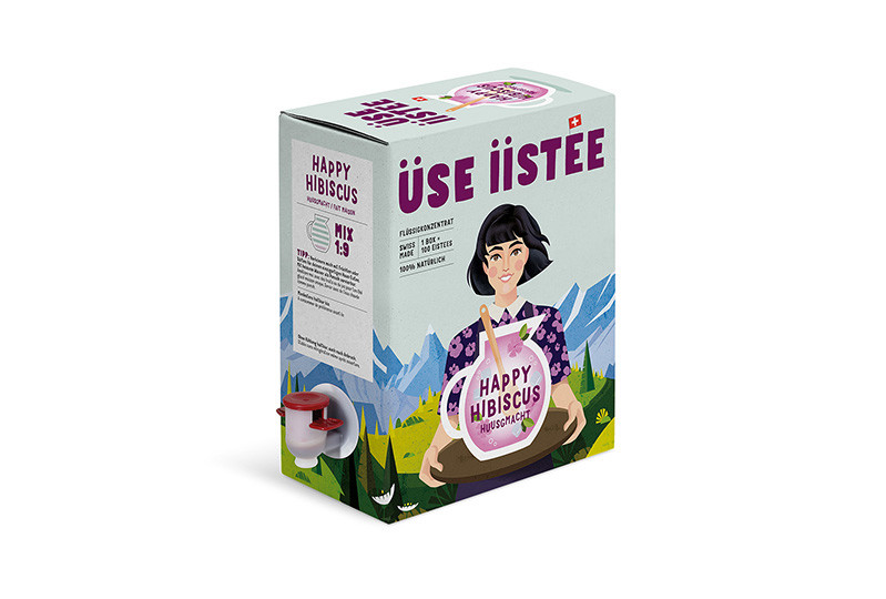 Notre thé froid Happy Hibiscus. Un produit de Agrano SA