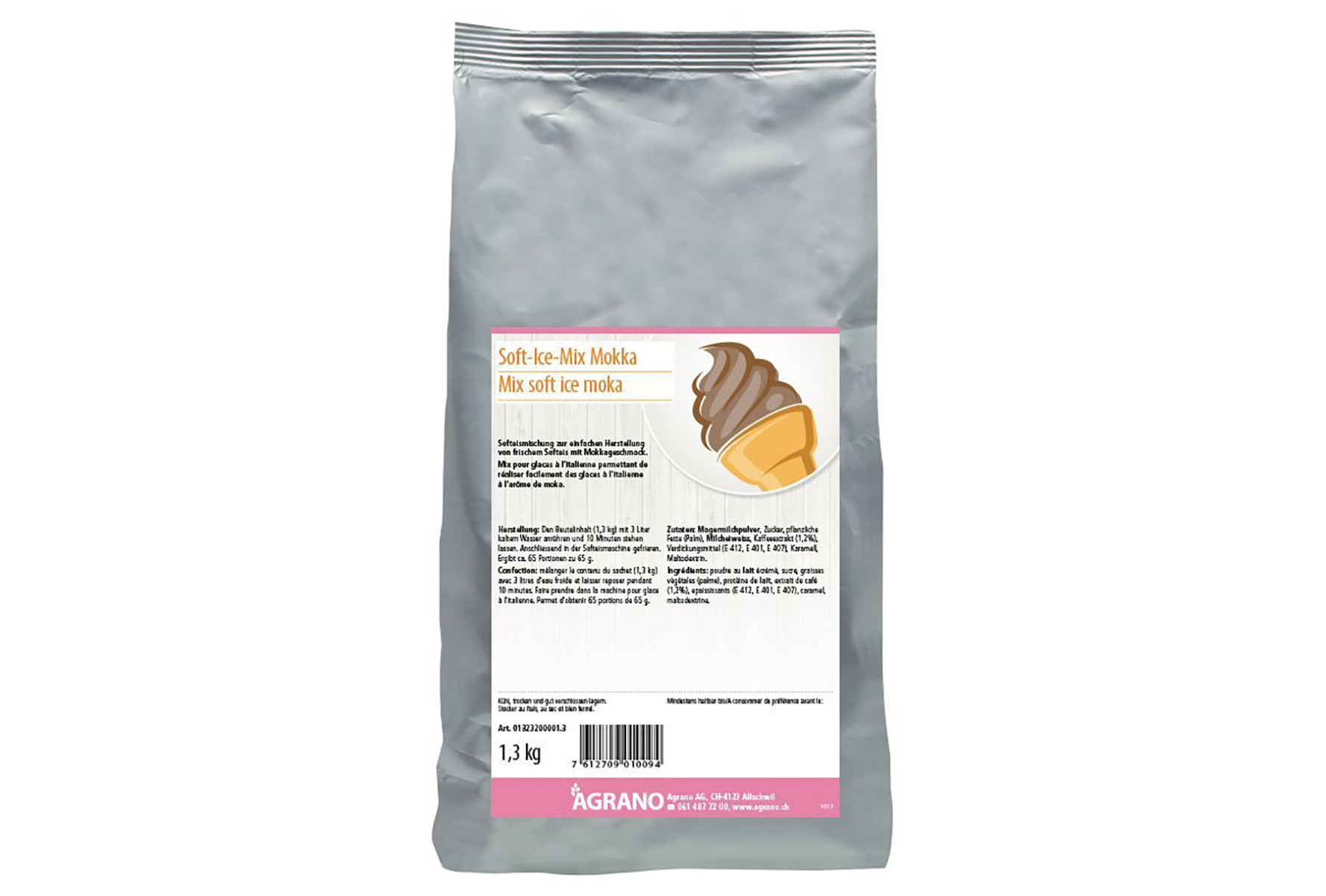 Soft-Ice-Mix Mokka. Ein Produkt der Agrano AG