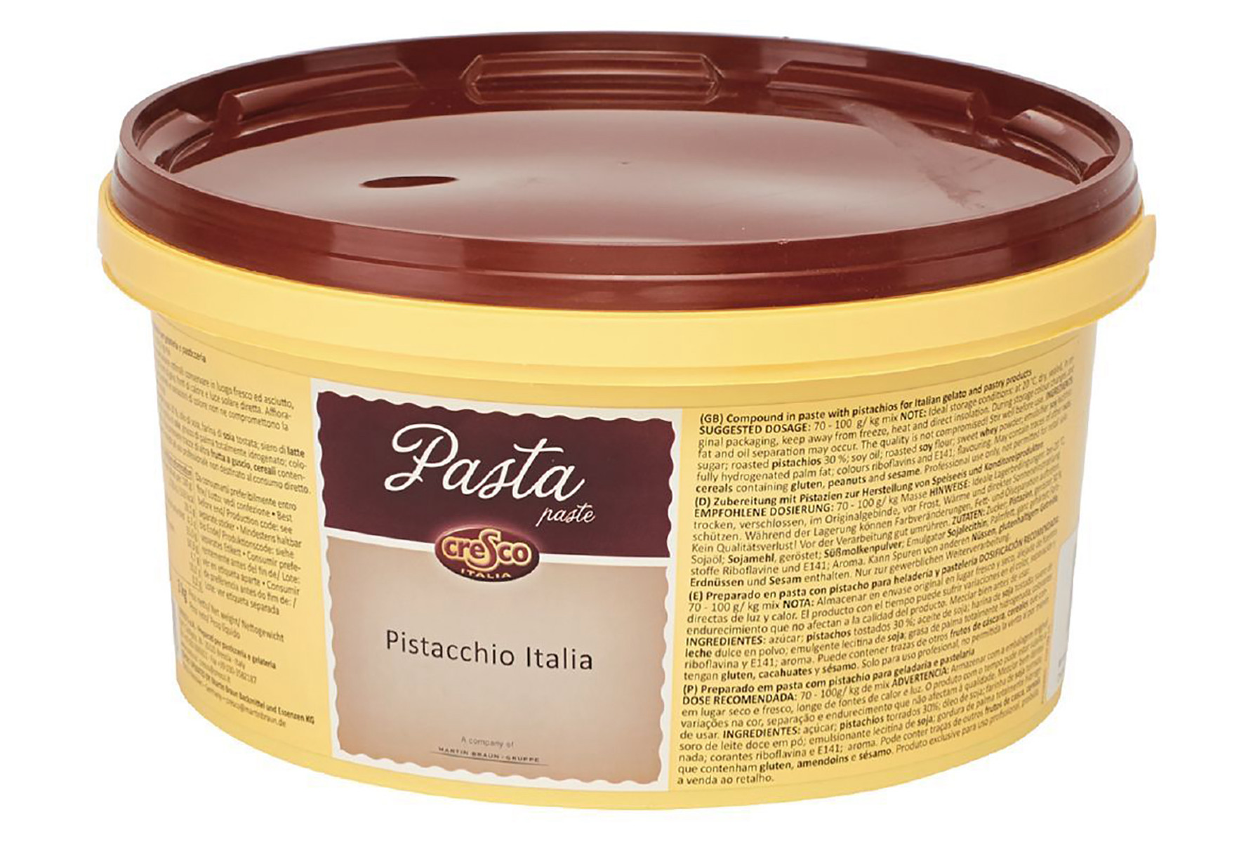 Gourmetpaste Pistazie 30% RSPO SG. Ein Produkt der Agrano AG