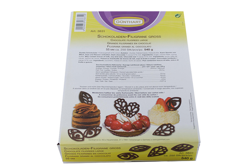 Schokoladen-Filigrane, gross *. Ein Produkt der Agrano AG